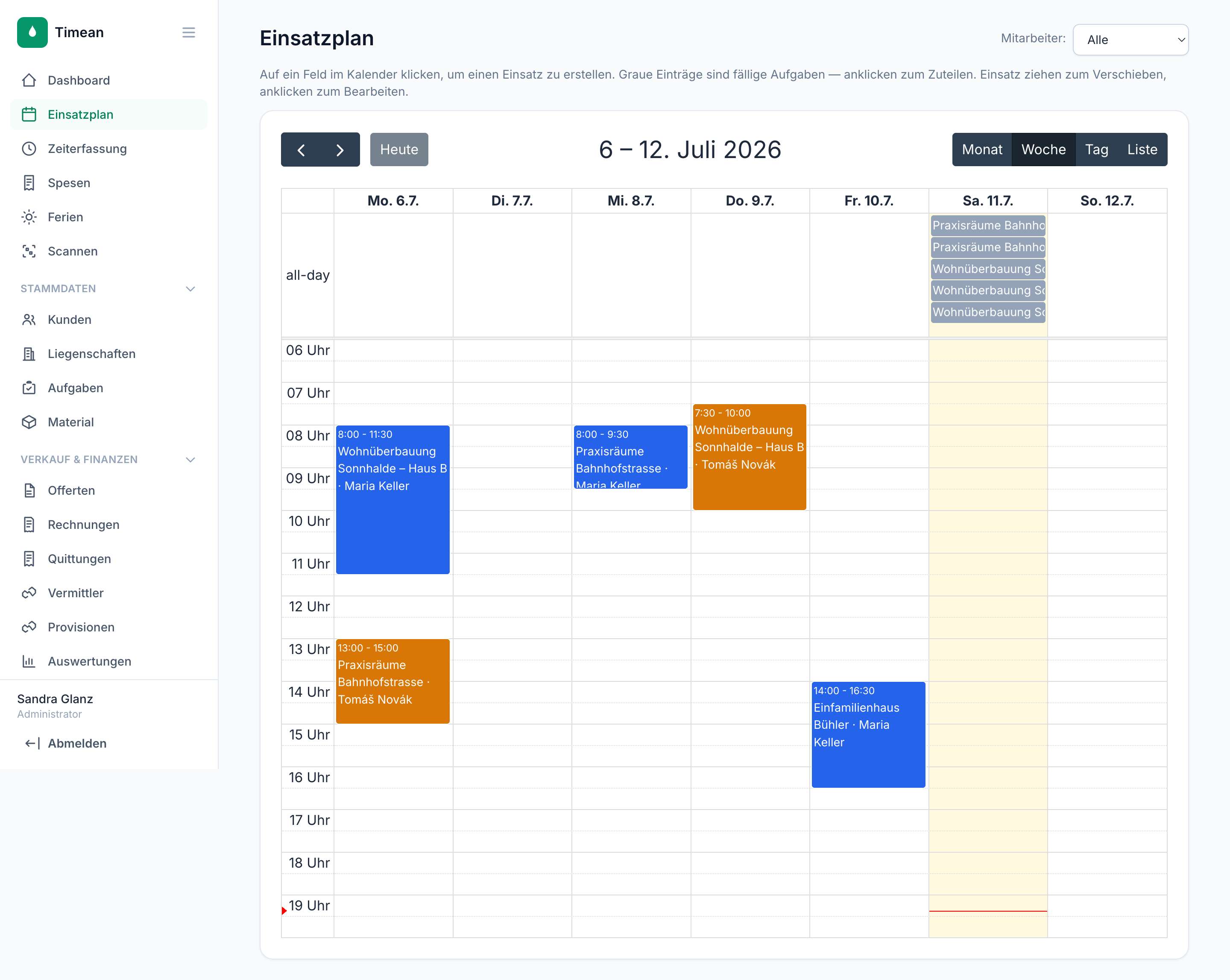 Einsatzplan-Kalender