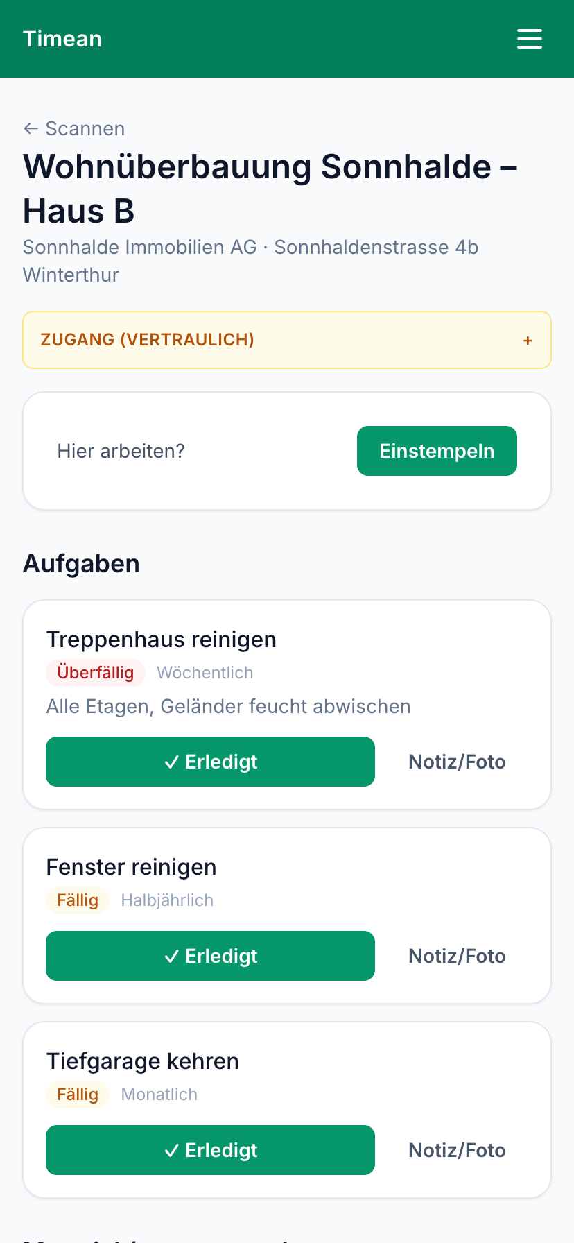 Timean als mobile PWA